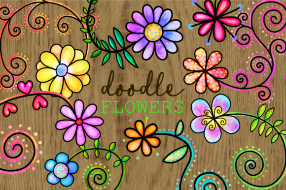 Download Hand Drawn Doodle Watercolor Flowers - Flowers Collection