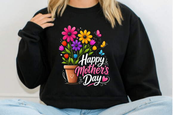 Download Happy Mothers Day Flower Pot Shirt PNG - Happy mothers day Collection