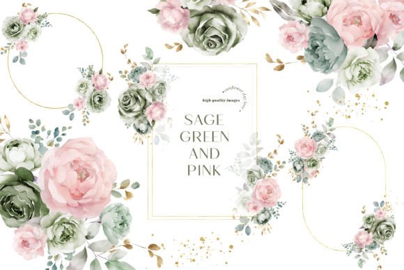 Download Sage Green &amp; Pink Flowers Clipart - Flowers Collection
