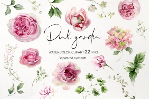 Download Watercolor Pink Flowers Clipart Rose PNG - Flowers Collection