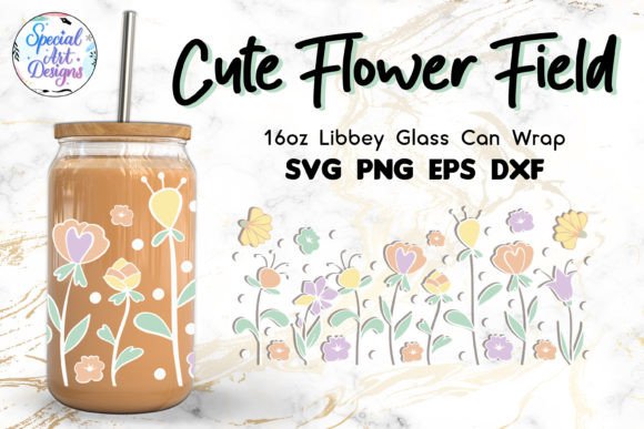Download Spring Flower Field | 16oz Glass Wrap - Spring Collection