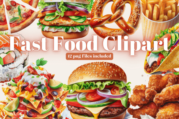 Download Watercolor Junk Food Clipart - Food Collection