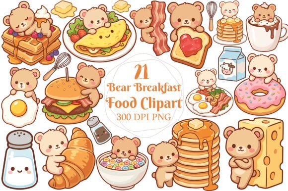 Download Bear Breakfast Food Clipart - Food Collection