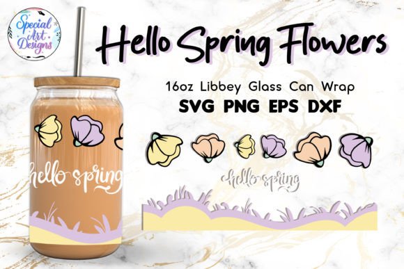 Download Hello Spring Flower | 16oz Glass Wrap - Spring Collection