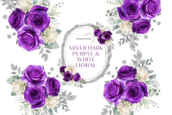 Download Silver, White &amp; Dark Purple Flowers - Flowers Collection