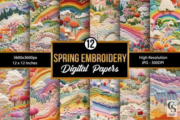 Download Spring Embroidery Seamless Patterns - Spring Collection