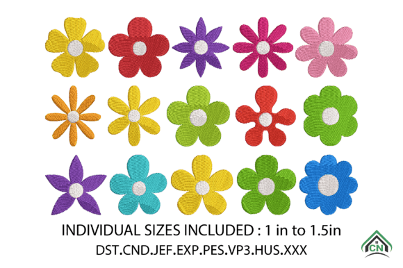 Download Mini Daisy Flowers Embroidery Design - Flowers Collection