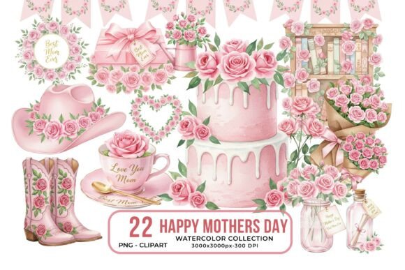 Download Happy Mothers Day Watercolor Clipart PNG - Happy mothers day Collection
