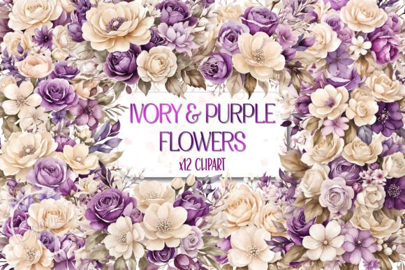 Download Watercolor Ivory &amp; Pearl Purple Flowers - Flowers Collection