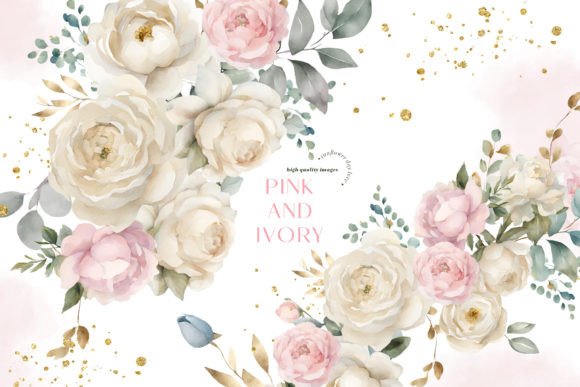 Download Pink Ivory Flowers Bouquets Clipart - Flowers Collection
