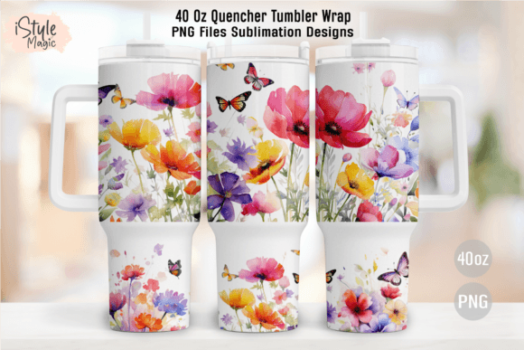 Download Spring Flowers 40oz Tumbler Wrap PNG - Spring Collection