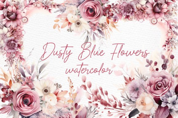 Download Dusty Pink Flowers Clipart Watercolor - Flowers Collection