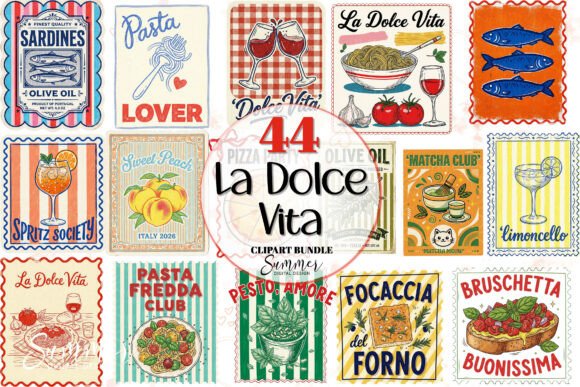 Download La Dolce Vita Italian Food Retro PNG - Food Collection