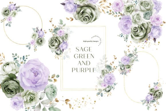 Download Sage Green &amp; Purple Flowers Clipart - Flowers Collection