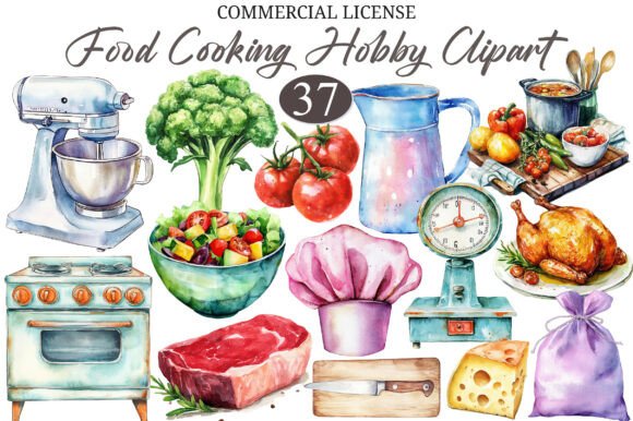 Download Watercolor Food Cooking Hobby Clipart - Food Collection