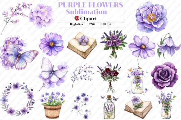 Download Purple Flowers Watercolor Flower Clipart - Flowers Collection